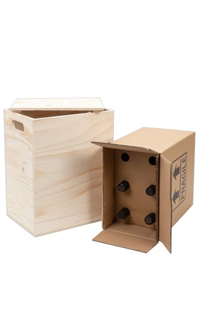 6 Bottle Wooden Wine Box